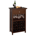 Winsome – Armoire à vin avec tiroir et porte-verre, noyer antique-Assemblage nécessaire
