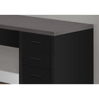 Monarch Specialties - 7431 Bureau - Noir/Dessus Gris De Coin Et Verre Trempe-Fini sur tous les côtés, ce bureau en stratifié noir et gris peu encombrant au style tendance pour étudier, écrire ou travailler sur son ordinateur portable, peut être installé n'importe où dans une pièce pour plus de flexibilité.