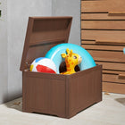 Boîte de rangement pour terrasse TRINITY EcoStorage™ de 265 L (70 gal. US) - brun ambré (THBAB-3108)-Couvercle renforcé en surplomb empêchant l’eau de pénétrer