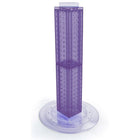 Azar Displays – Présentoir rotatif de comptoir à panneaux perforés sur 4 côtés, 24 x 4 x 4 (po), violet translucide (700222-PUR)-Présentoir à panneaux perforés emboîtables sur 4 côtés et base rotative en plastique transparent de 14 1/2 pouces de diamètre