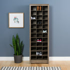 Prepac – Armoire compacte pour souliers, gris délavé-Produit fabriqué en bois composite stratifié et non toxique avec un panneau arrière en MDF robuste