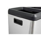 Poubelle à 3 compartiments et bac de recyclage Step N 'Sort 60L-Finition en acier inoxydable à l'épreuve des empreintes digitales
