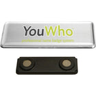 The Mighty Badge - Trousse d'insignes porte-nom - laser - argenté - 4 unités-4 insignes porte-nom en acier de 1 po x 3 po, argenté
