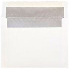 JAM Paper Enveloppes avec fini métallique et fermeture gommée, 5 1/4 x 7 1/4 po, blanc avec intérieur argenté, paq./100-Blanc avec intérieur argenté