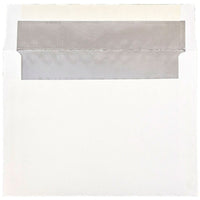 JAM Paper Enveloppes avec fini métallique et fermeture gommée, 5 1/4 x 7 1/4 po, blanc avec intérieur argenté, paq./100-Blanc avec intérieur argenté