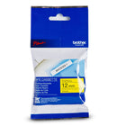 Brother MK631 Ruban non laminé jaune avec texte noir authentique pour étiqueteuses P-touch, 12 mm de largeur x 8 m de longueur-Ruban non laminé série M jaune avec texte noir de 12 mm
