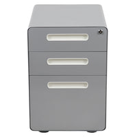Flash Furniture Classeur ergonomique à 3 tiroirs pour dossiers juridiques et lettres, gris-Classeur gris moderne à 3 tiroirs - Design mobile ergonomique