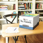 Boîte de rangement à usage intensif Bankers Box R-Kive Lettre/Légal, bleu, paquet de 4-Couvercle amovible profond avec système de fermeture pour l’entreposage des dossiers en toute sécurité.