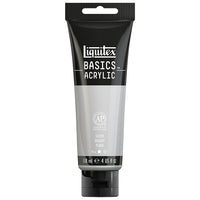 Liquitex Basics – Peinture acrylique 1046236, argent, tube de 118 ml-Formulée avec des pigments de qualité artistique sur lesquels l'artiste peut compter