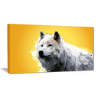 Designart Toile imprimée, L’émerveillement du loup, jaune, 5 panneaux (PT2330-32-16)-Impression
