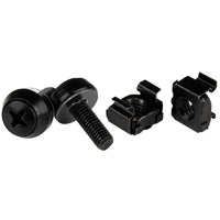 StarTech  Écrous cage et vis M5 x 12 mm, 100/paquet, noir-Tous faits en acier noir