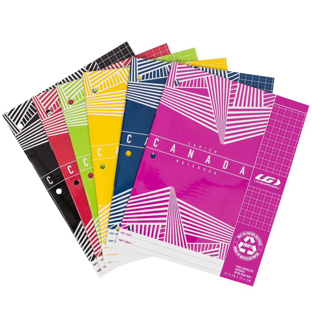 Lot 6 Bloc-notes A4 Quadrillé 30 Feuilles – Cahier Petits Carreaux 70g/m², Perforé, Dos Carton Rigide