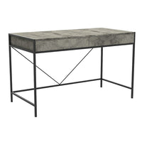 Safdie & Co. 49L Bureau - Métal Noir - Ciment Gris 2 Tirroirs-Bureau spacieux pour un ordinateur portable, une lampe et des articles essentiels. Cet article peut être utilisé comme: bureau, table d'ordinateur, table de jeu et plus encore.