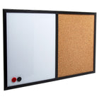Office Works - Ensemble de babillard moitié tableau blanc/liège - 16 po x 24 po - Noir - 6 Pièces-Matériau de qualité supérieure: le tableau de liège / tableau blanc encadré est composé d'une part d'une couche de liège mince de haute qualité (mieux utilisé avec des épingles de 0,8cm/0,31'') et d'autre part d'un papier laminé magnétique effaçable à sec, très léger et facile à transporter
