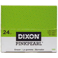 Dixon - Gomme à effacer à bords biseautés Pink Pearl - petite - paquet de 24-Rose, forme biseautée, compensée