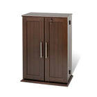 PrepacMC – Armoire de rangement multimédia verrouillable avec portes de style Shaker, espresso-Armoire de rangement