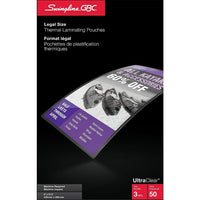 Swingline Pochettes de stratification GBC UltraClear 3mm, Légales, Transparentes, Paquet de 50-Plastifieuses thermiques