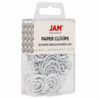 JAM PAPER - Trombones Circulaires Colores, Blanc, 2 Paquets de 50-Quantite : 50 par boîte; 2 Boîtes