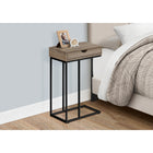 Monarch Specialties - 3771 Table D'Appoint - 25 po H/Taupe Fonce/Metal Noir-Assemblage requis: des instructions illustrees et tout le materiel sont fournis pour plus de commodite (des outils supplementaires peuvent être necessaires)