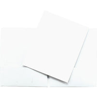 Porte-document à deux pochettes Hilroy, format lettre, blanc-Couverture en papier similicuir blanc. Couleur solide à l'extérieur et à l'intérieur.