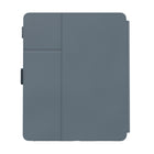 Speck - Coque Balance Foilio avec Microban pour iPad Pro 12.9" (2018-2022) - Gris orageux/Charcoal-Le couvercle se transforme en support pour taper et permet de régler l'angle pour regarder des vidéos