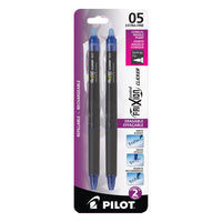 Pilot − Stylo à bille roulante rétractable effaçable Frixion Point Clicker − 0,5 mm − bleu − paquet de 2-Stylo à bille roulante rétractable