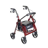 Drive Medical - Fauteuil de transport/rollator Duet, bordeaux-Bordeaux, aluminium