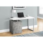 Monarch Specialties - 7648 Bureau 48 po L - Blanc/Simili-Ciment/ Metal Argent/L/R-Conçu de manière durable avec une finition en stratifiée blanc et béton et un pied en forme de U en métal gris robuste pour un aspect contemporain, avec un plateau facile à nettoyer, idéal pour étudier, écrire ou travailler sur votre ordinateur portable.