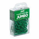 JAM PAPER - Trombone Geant Colore 2", Vert, 2 Paquets de 75-Quantite : 2/paquet (75 par boîte)