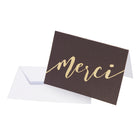 Mara-Mi - Note de remerciement - 3,5 x 5 - Noir Merci - Paquet de 50-50 cartes de remerciement et 50 enveloppes
