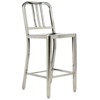 Nicer Furniture - tabouret de comptoir de style marine moderne - acier inoxydable-Siège incurvé, conçu pour s'adapter à de longues heures d'utilisation sans effort physique.