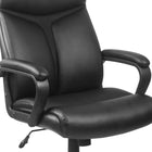 Flash Furniture - Fauteuil de bureau pivotant de luxe à dossier élevé, cuir noir-Bouton de réglage de la tension d'inclinaison
