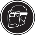 Accuform Signs - Enseigne De Sécurité Csa - Protection Du Visage Obligatoire, 12po x 12po, Aluminium, Pictogramme-Type d'affichage Boulonné
