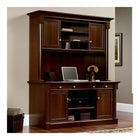Sauder® - Crédence de la collection Palladia, cerisier Select-Espace de rangement dissimulé pouvant logé un ordinateur