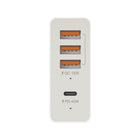 J5Create JUP4263 Super chargeur USB-C 4-ports 63W Power Delivery - Blanc-1 port USB-C™ fournit jusqu'à 45 W de sortie (compatible avec Apple® MacBook® et iPhone®) ; Technologie PD 3.0/2.0 et QC™ 4.0/3.0/2.0