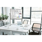 Tableau blanc double grille magnétique mobile Luxor 48 "x 36"-Comprend deux rouleaux de ruban pour tableau blanc noir pour créer des graphiques et des colonnes