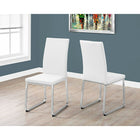 Monarch Specialties - 1093 Chaise - Simili-Cuir Blanc/Chrome - Paquet de 2-Similicuir blanc