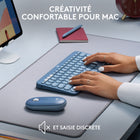 Logitech - K380 Clavier Bluetooth multi-appareils pour Mac - Myrtille-Easy-Switch jusqu'à 3 appareils de connectés : Connectez le K380 Multidispositif à 3 appareils et passez de l'un à l'autre, écrivez sur votre iPad, passez à votre Macbook et continuez à taper