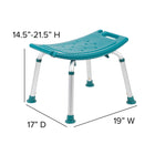 Flash Furniture Chaise réglable de bain et de douche de série D'HERCULES-Teal (DCHY3410LTL)-Désinfecter avec un nettoyant à base d'eau