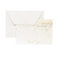 Mara-Mi - Note de remerciement - 3,5 x 5 - Point d’or - Paquet de 50-Cartes muettes de remerciement