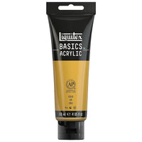 Liquitex Basics – Peinture acrylique 1046234, or, tube de 118 ml-Formulée avec des pigments de qualité artistique sur lesquels l'artiste peut compter