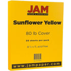 JAM Paper - Papier cartonné mat, 8,5 x 11 po, 80 lb, jaune tournesol, 50/paquet (16729203)-Couleur : Jaune tournesol