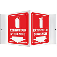 Accuform Signs - Enseigne Projection « Extincteur D'Incendie », 6po x 5po, Plastique, Français Avec Pictogramme-Type d'affichage Boulonné