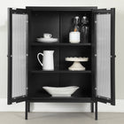 South Shore - Eddison - Armoire de rangement à portes vitrées - Noir-Style: Contemporain
