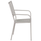 Chaise de patio avec accoudoirs et dossier carré, intérieur/extérieur, gris pâle (CO-2-SIL-GG)-Dossier carré