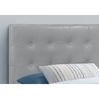 Monarch Specialties - 6001T Lit Simple Tete De Lit Simili - Cuir Gris-Fabriqué avec un cadre en bois pour la durabilité et la stabilité