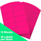 JAM Paper – Étiquettes d'adresses postales, 2 po x 4 po, rose fluo, 3 paquets de 120-Rose