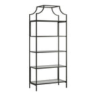 Sauder Harvey Park Bibliothèque - 5 tablettes - 70.87" H - Finition Black (425784)-Le Standard - Finition Black - Métal, Verre