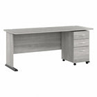 Bush Business Furniture - Bureau d'ordinateur 72 po l avec classeur mobile à 3 tiroirs Studio A - gris platine-L'ensemble comprend : un bureau d'ordinateur 72 po L et un classeur mobile à 3 tiroirs