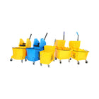 Globe Commercial Products - Ensemble Seau-Essoreuse Pression Latérale - Jaune - 26 pte -Poignée et engrenages durables